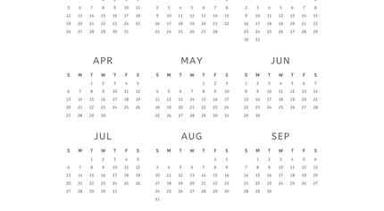 Yearly Calendar