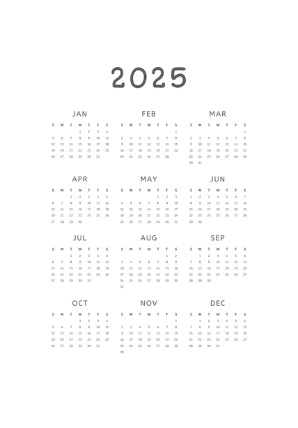 Yearly Calendar