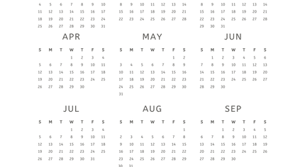Yearly Calendar